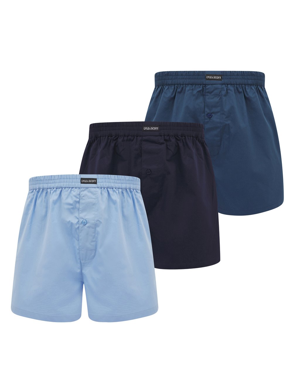 Lyle & Scott Boxer 3-er Set Herren Baumwolle blau, M