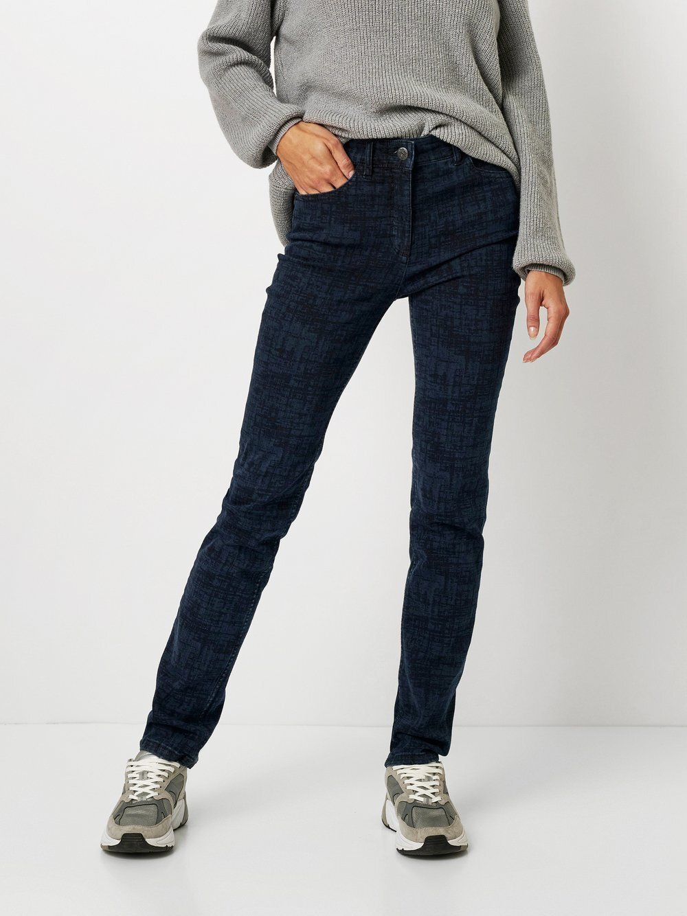 TONI Jeans Damen Baumwolle blau gemustert, 19