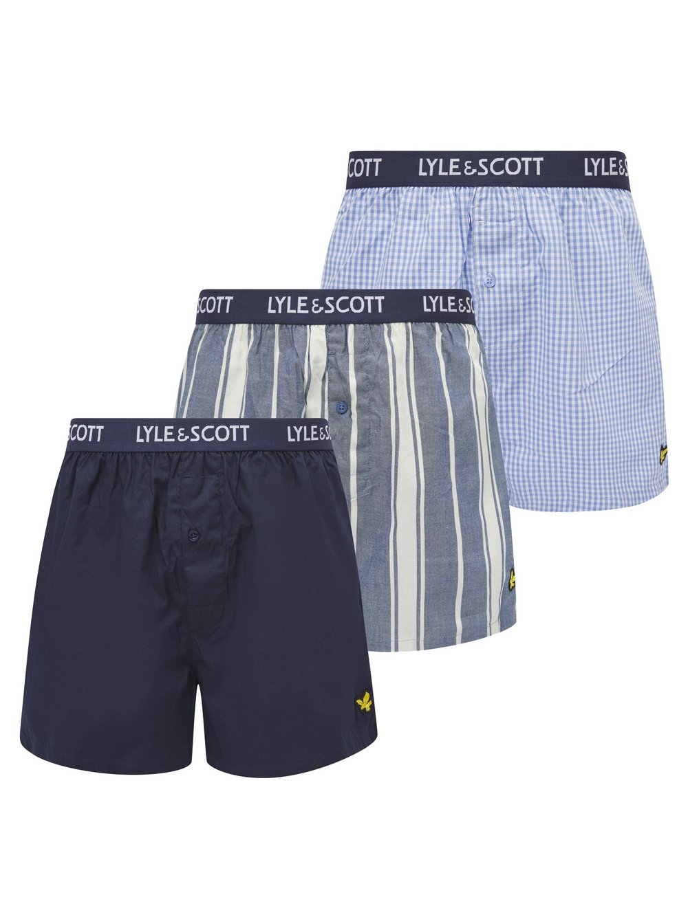 Lyle & Scott Boxer 3-er Set Herren Baumwolle mehrfarbig gestreift, XL