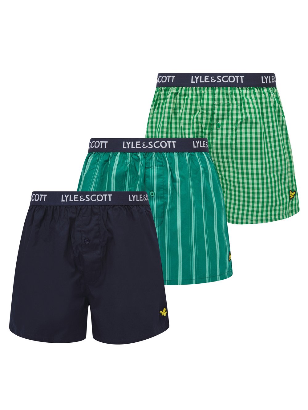 Lyle & Scott Boxer 3-er Set Herren Baumwolle mehrfarbig gestreift, XL