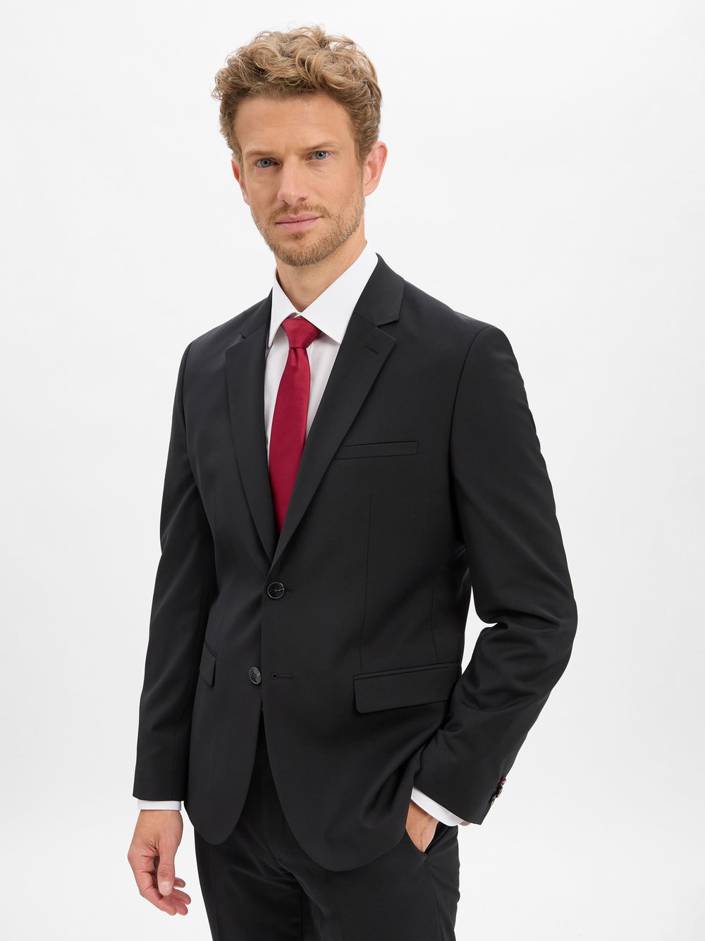 Thumbnail - HUGO Baukasten-Sakko -Arti Herren Super Slim Fit Wolle schwarz, 54