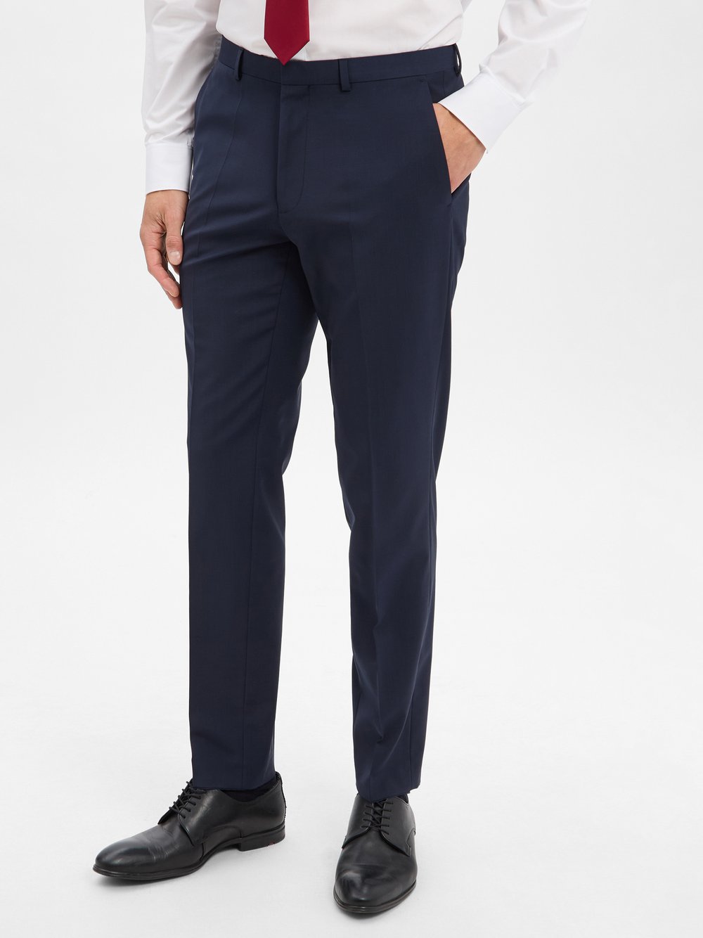 Thumbnail - HUGO Baukasten-Hose Herren Super Slim Fit Wolle blau, 94