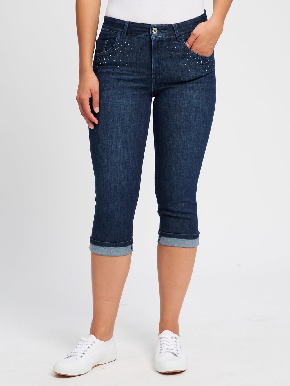 BRAX Caprijeans Damen Baumwolle blau, 38