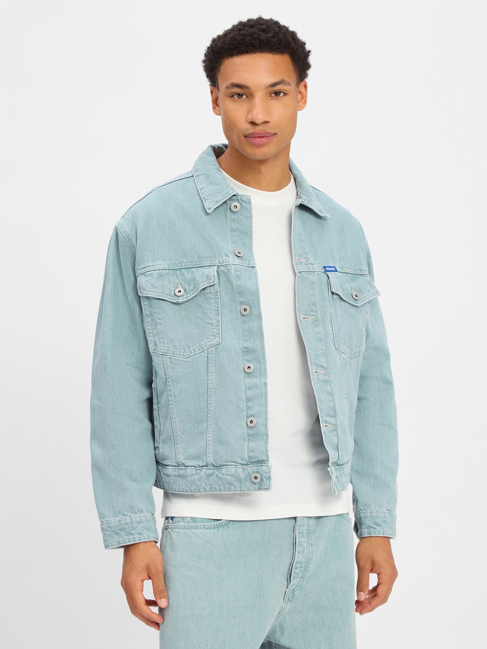 HUGO BLUE Jeansjacke Herren Baumwolle mehrfarbig, L