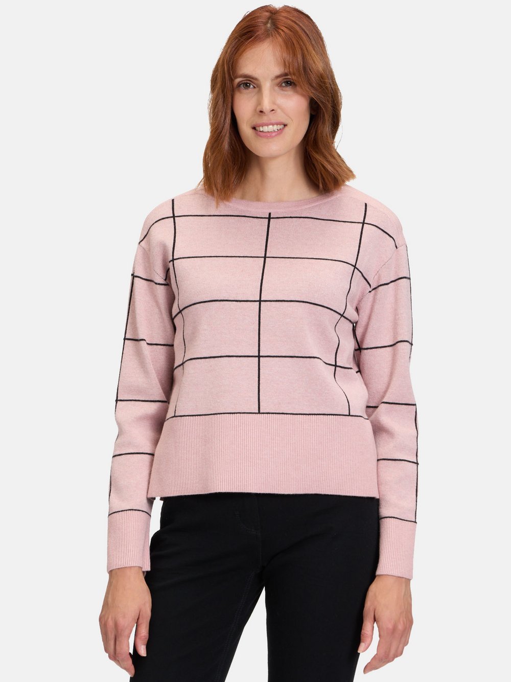 Betty Barclay Strickpullover Damen Viskose rosa kariert, 38