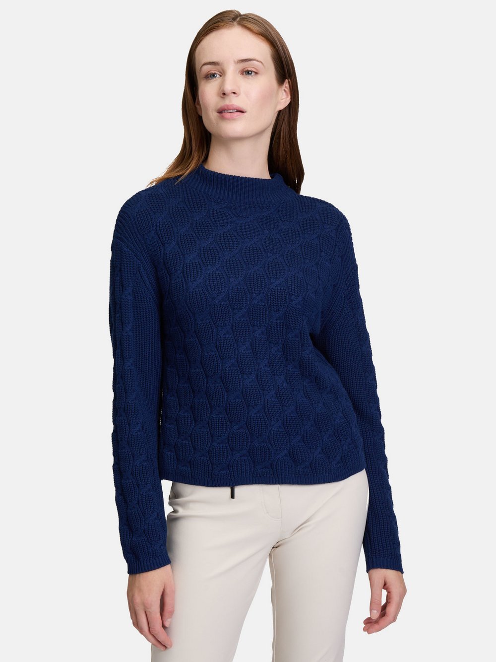 Betty Barclay Grobstrick-Pullover Damen Baumwolle blau, 42