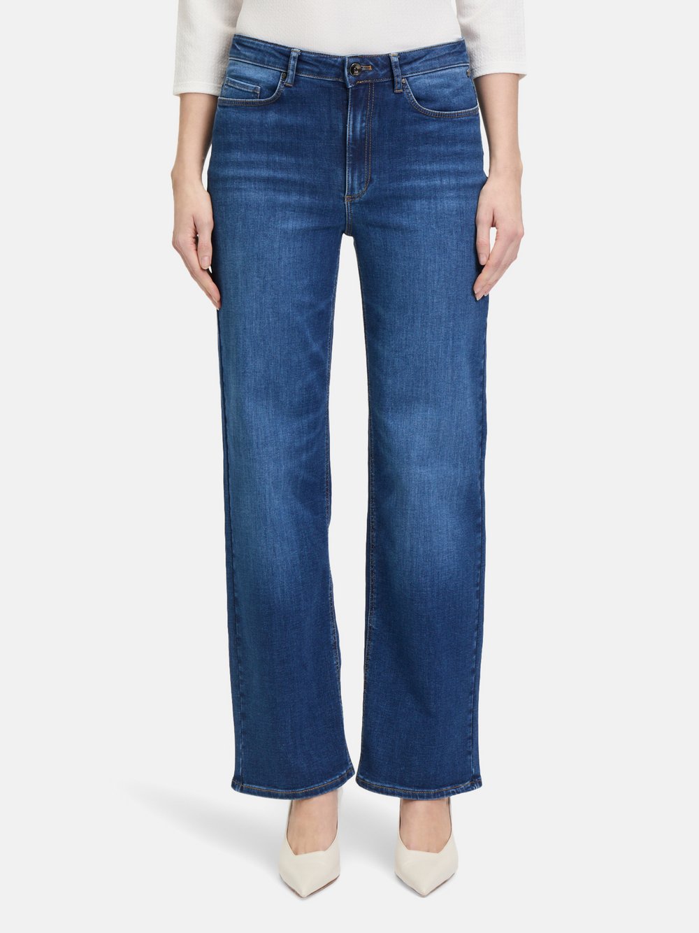 Betty & Co High Waisted-Jeans Damen Baumwolle blau, 36