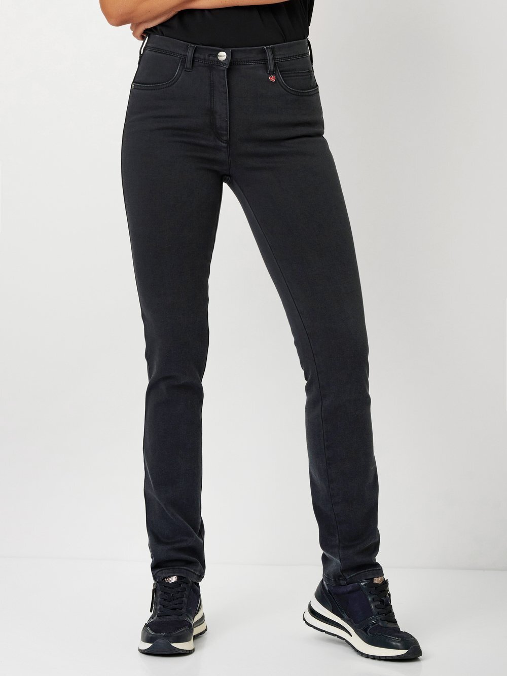 Relaxed Jeans Damen Baumwolle grau, 48