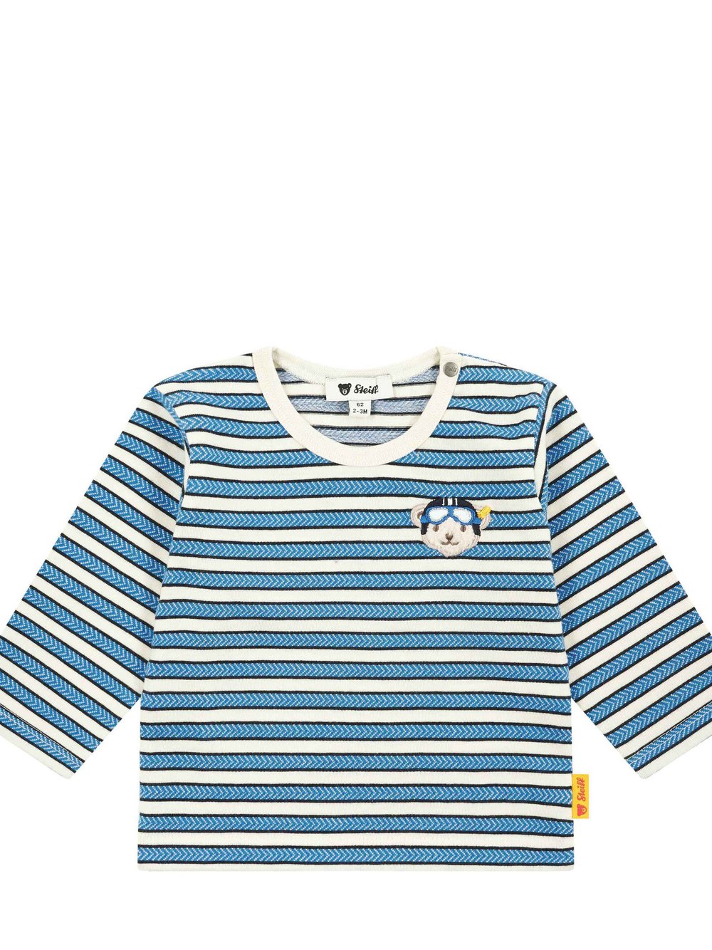 Steiff Langarmshirt Jungen Baumwolle blau gestreift, 56