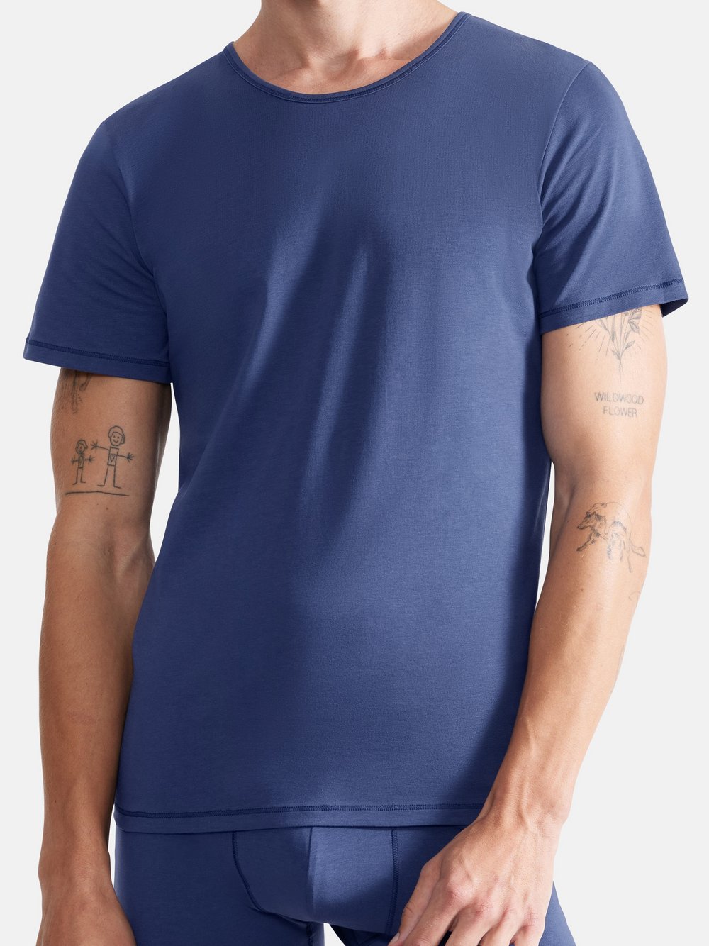 sloggi Unterhemd Herren Baumwolle blau, XL