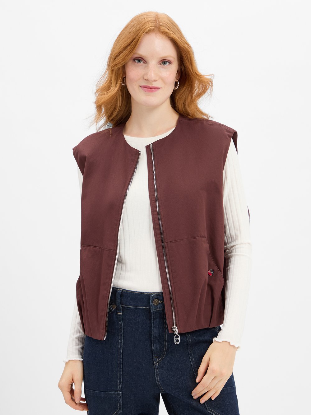 HUGO Weste Damen Baumwolle braun, 34