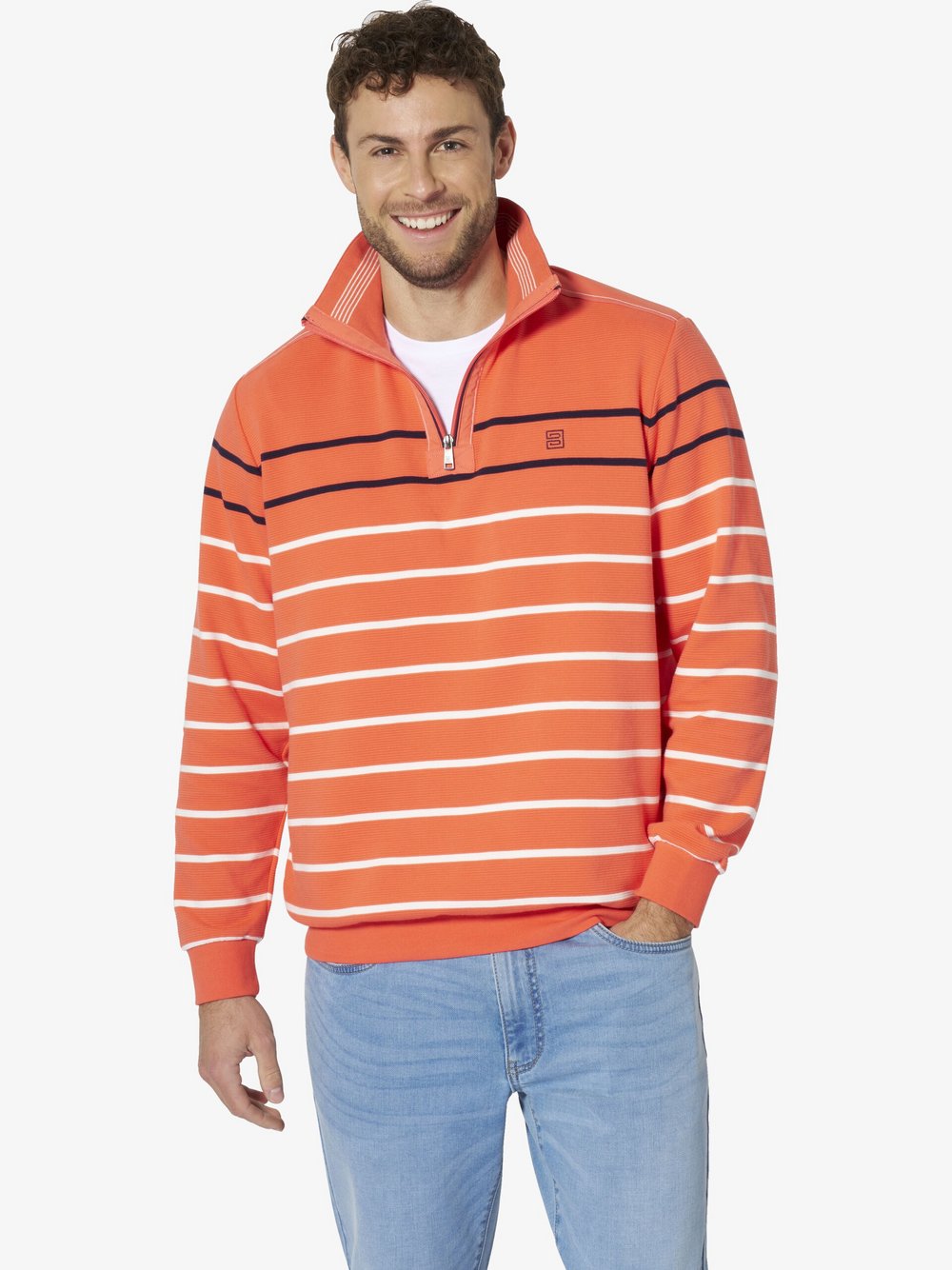 Thumbnail - BABISTA Sweatshirt Herren Baumwolle rot gestreift, M