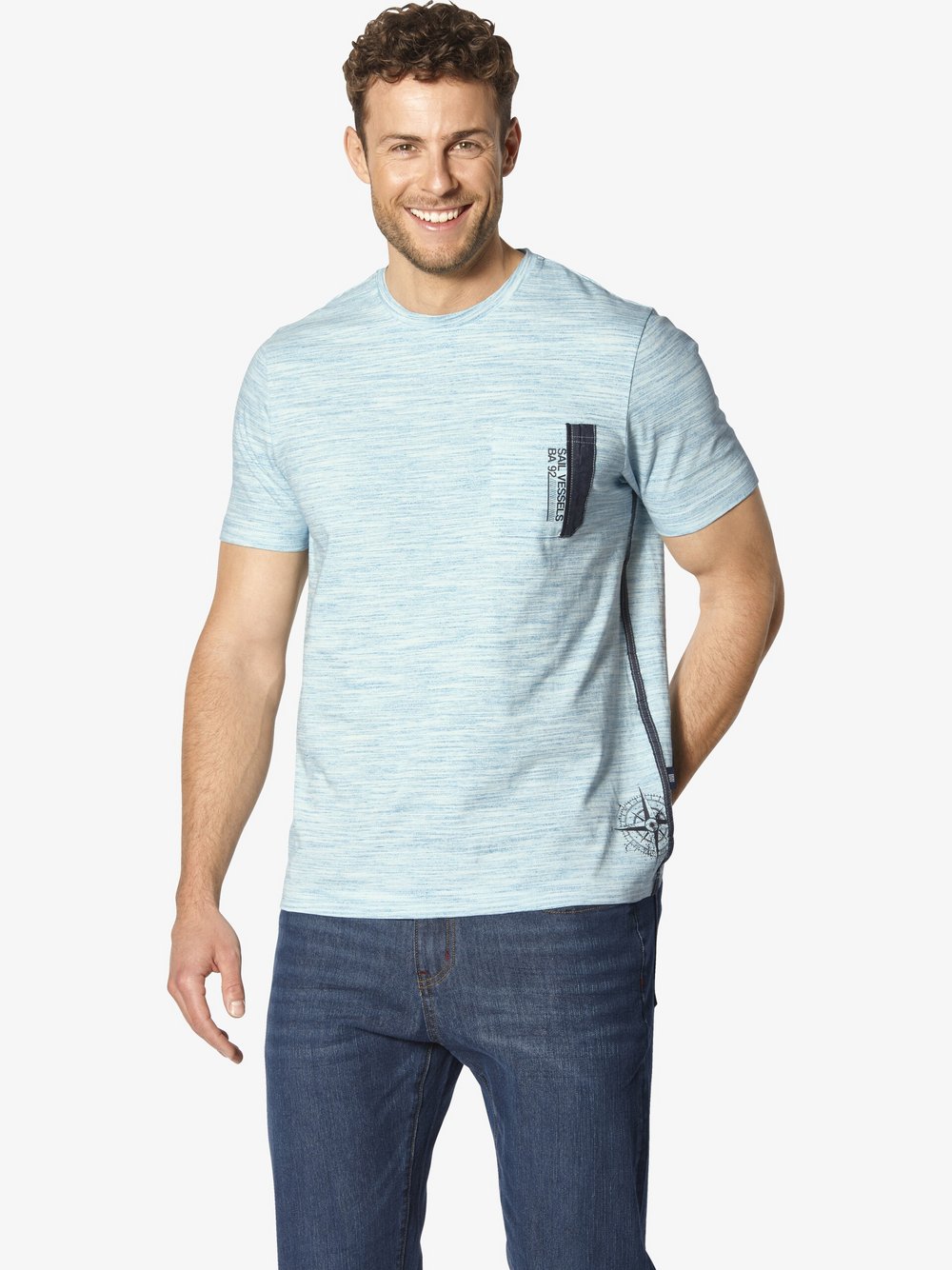 Thumbnail - BABISTA T-Shirt Herren Baumwolle blau, XL