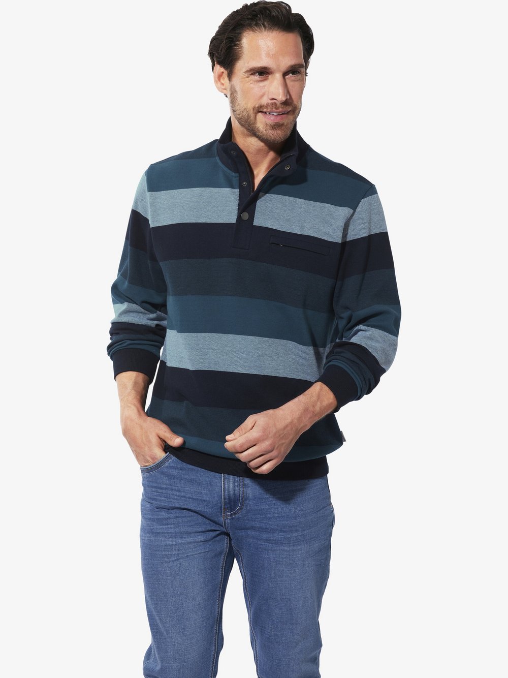 Thumbnail - BABISTA Sweatshirt Herren Baumwolle mehrfarbig gestreift, XXL