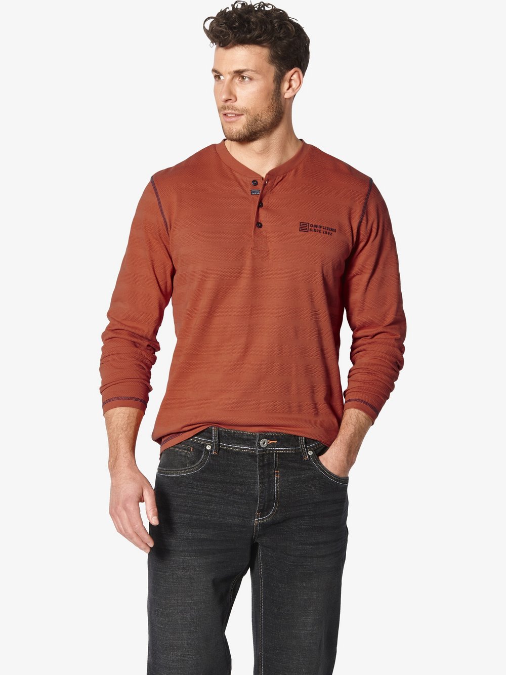 BABISTA Langarmshirt Herren Baumwolle orange, M