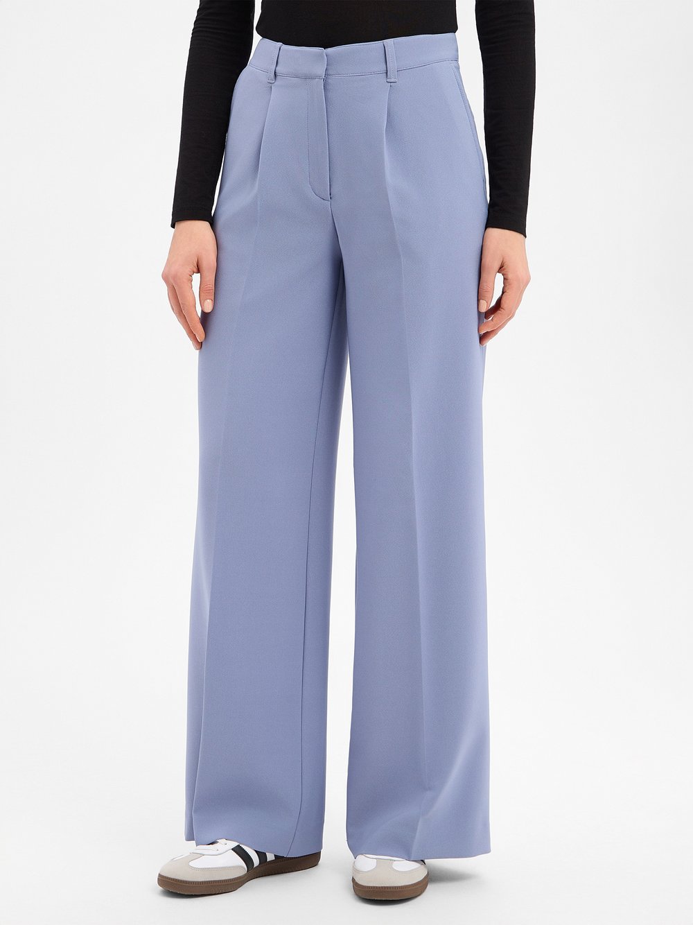 BOSS Orange Bundfaltenhose Damen blau, 42