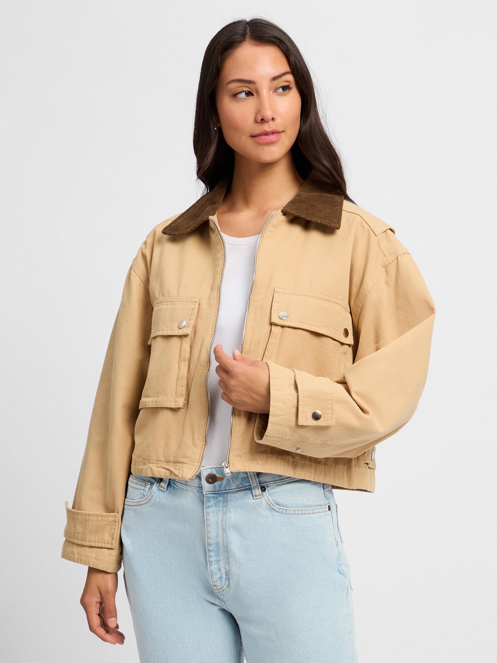 Neo Noir Jacke Damen Baumwolle beige, 34