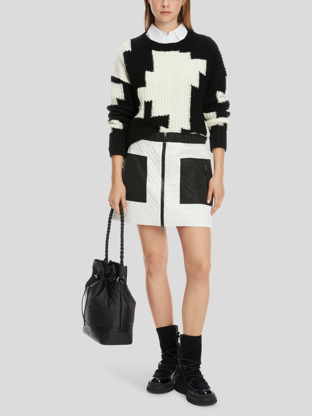 Thumbnail - Marc Cain Pullover Damen Wolle mehrfarbig gemustert, 38