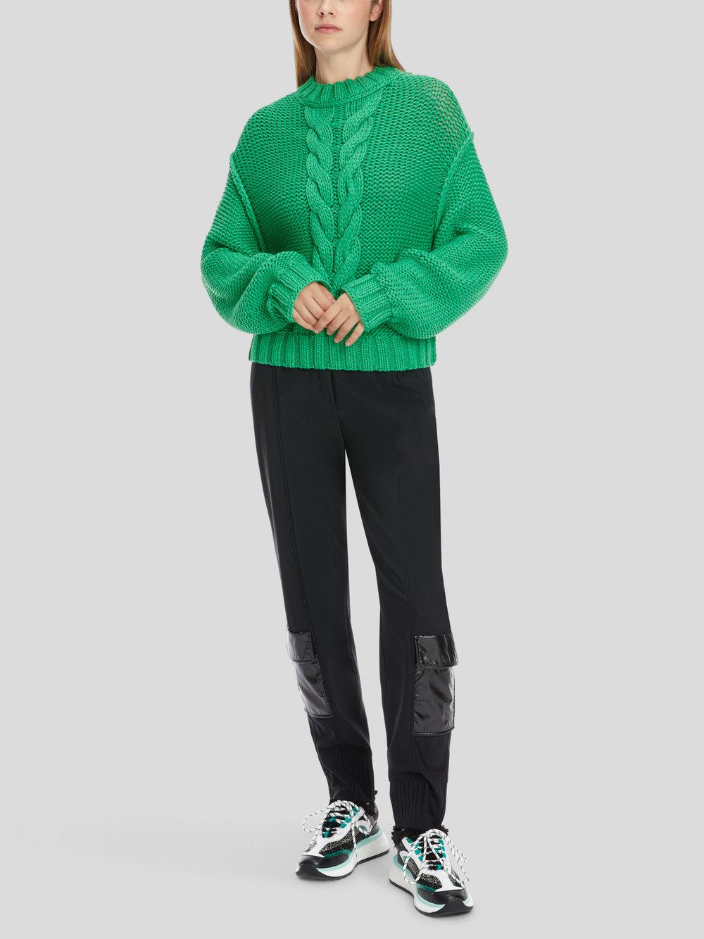 Thumbnail - Marc Cain Pullover Damen Viskose grün strukturiert, 40