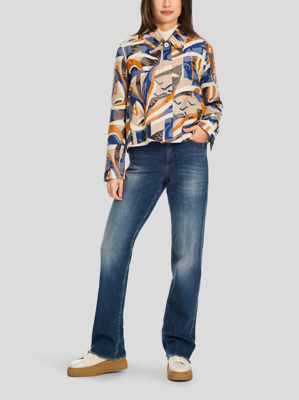 Marc Cain Jacke Damen blau gemustert, 44