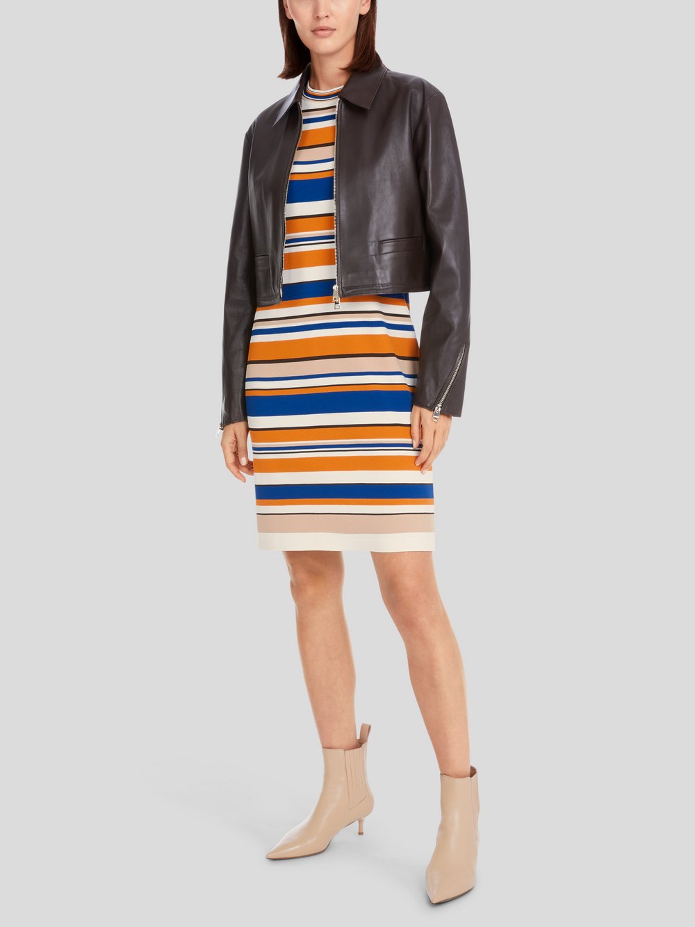 Marc Cain Kleid Damen Viskose orange gestreift, 42