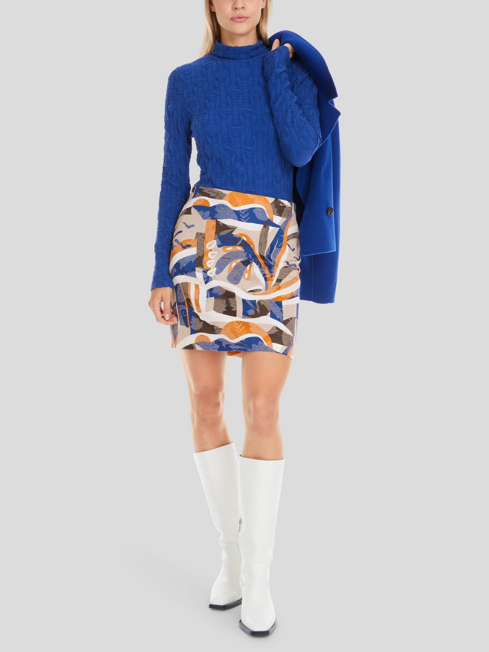 Marc Cain Rock Damen blau gemustert, 42