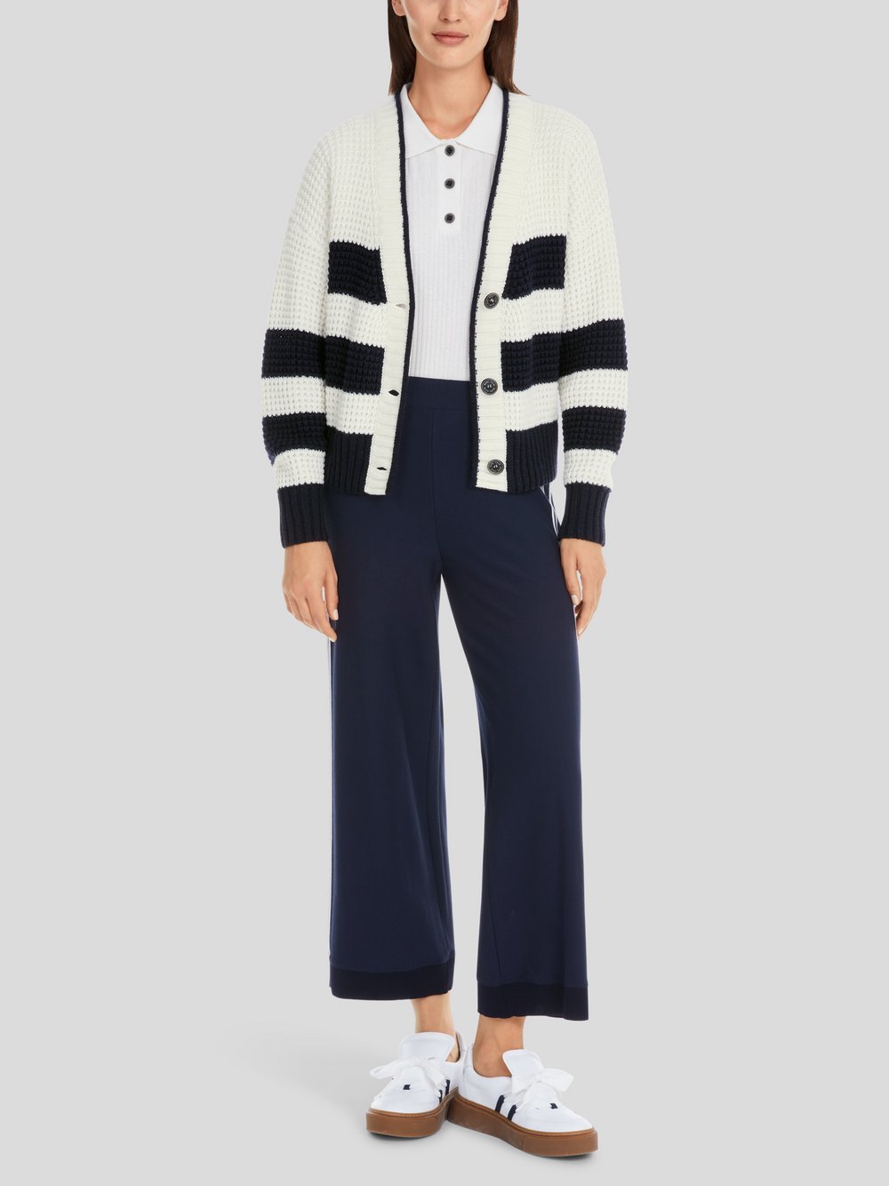 Marc Cain Cardigan Damen Wolle blau gemustert, 40