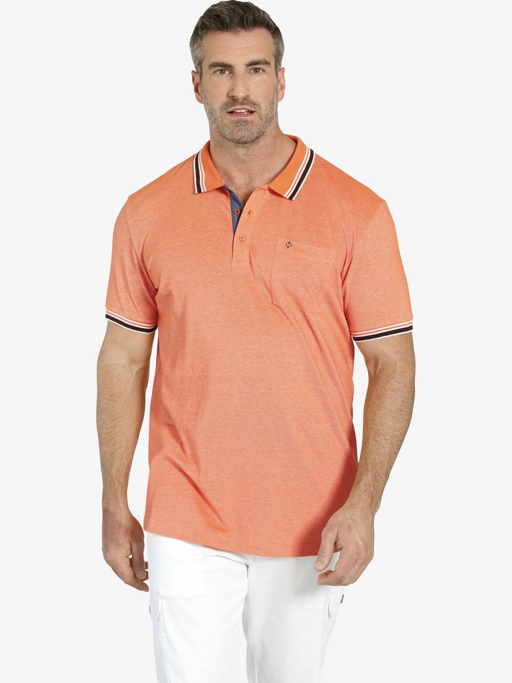 Charles Colby Poloshirt Herren Baumwolle orange, L