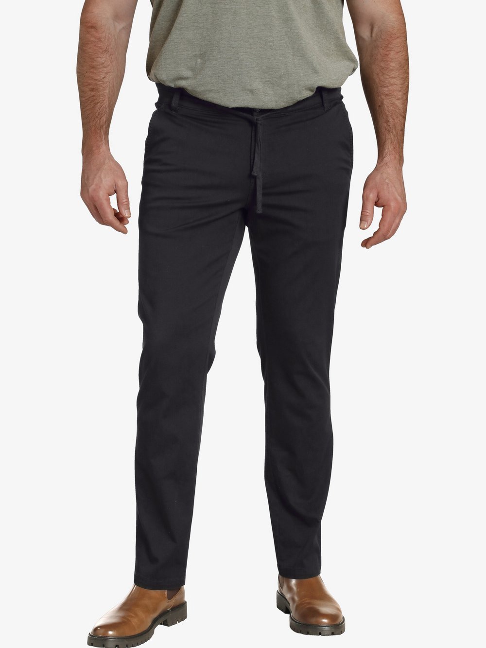 Charles Colby Tiefbundhose Herren Baumwolle schwarz, 42-32