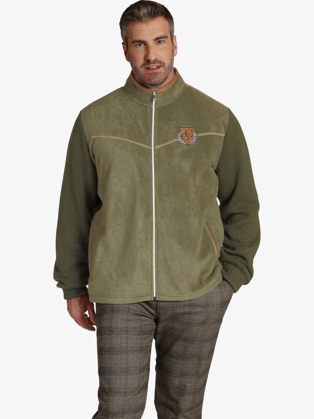 Charles Colby Outdoor Strickjacke Herren grün, XXXL