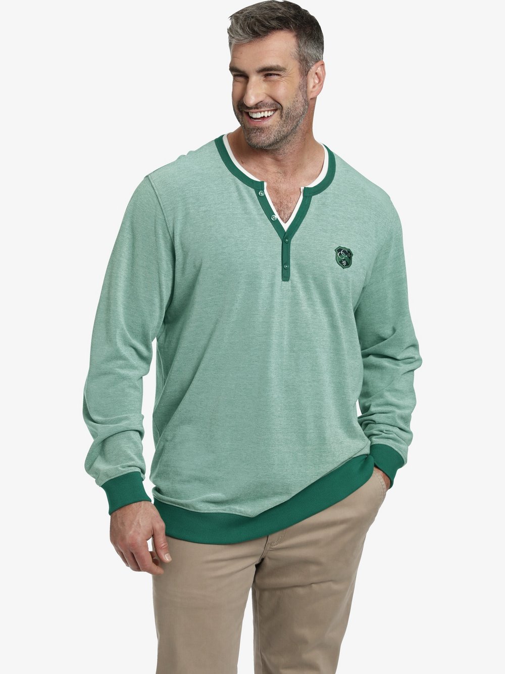 Charles Colby Sweatshirt Herren Baumwolle grün, XXXL
