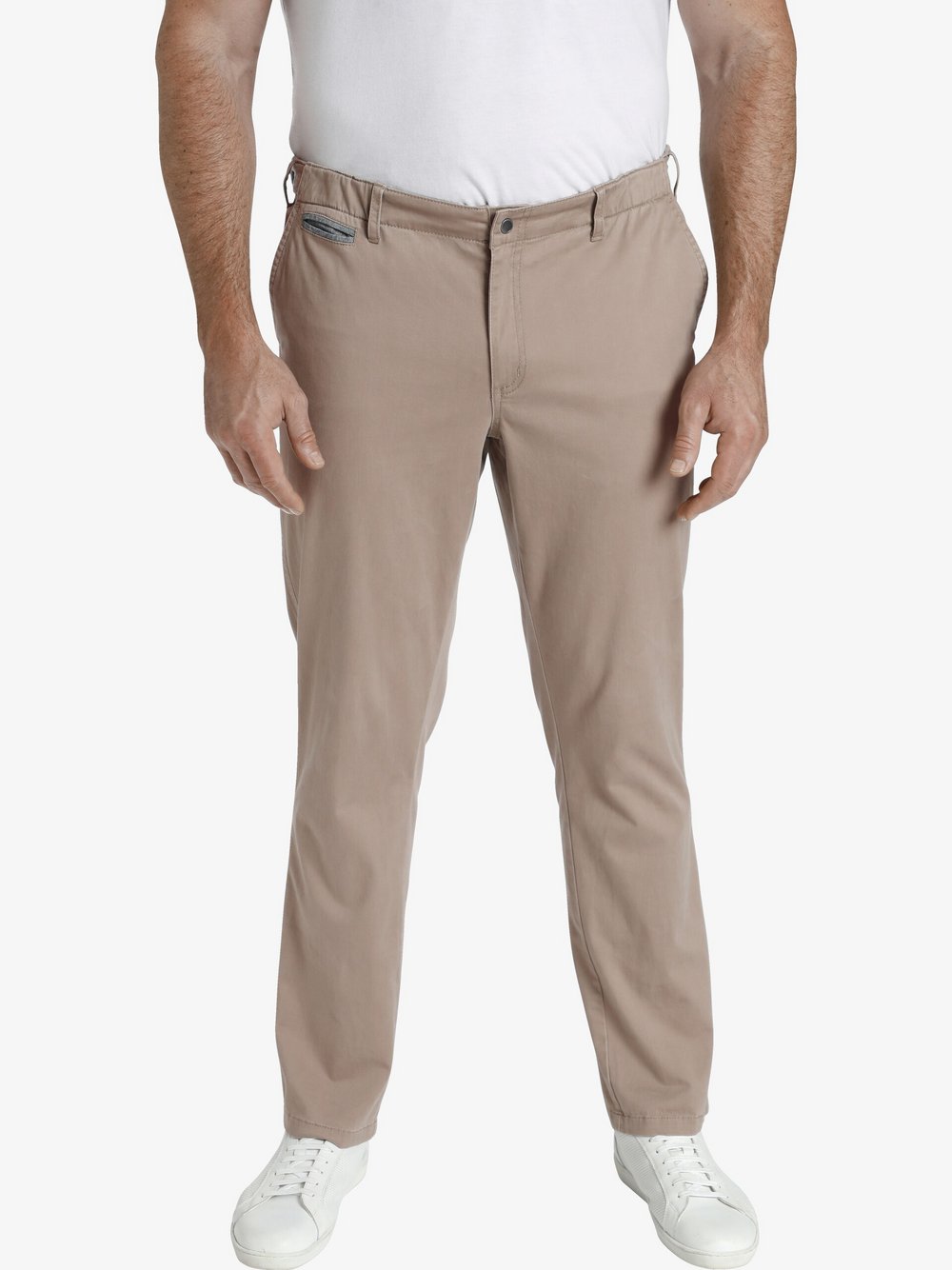 Charles Colby Tiefbundhose Herren Baumwolle beige, 38-34