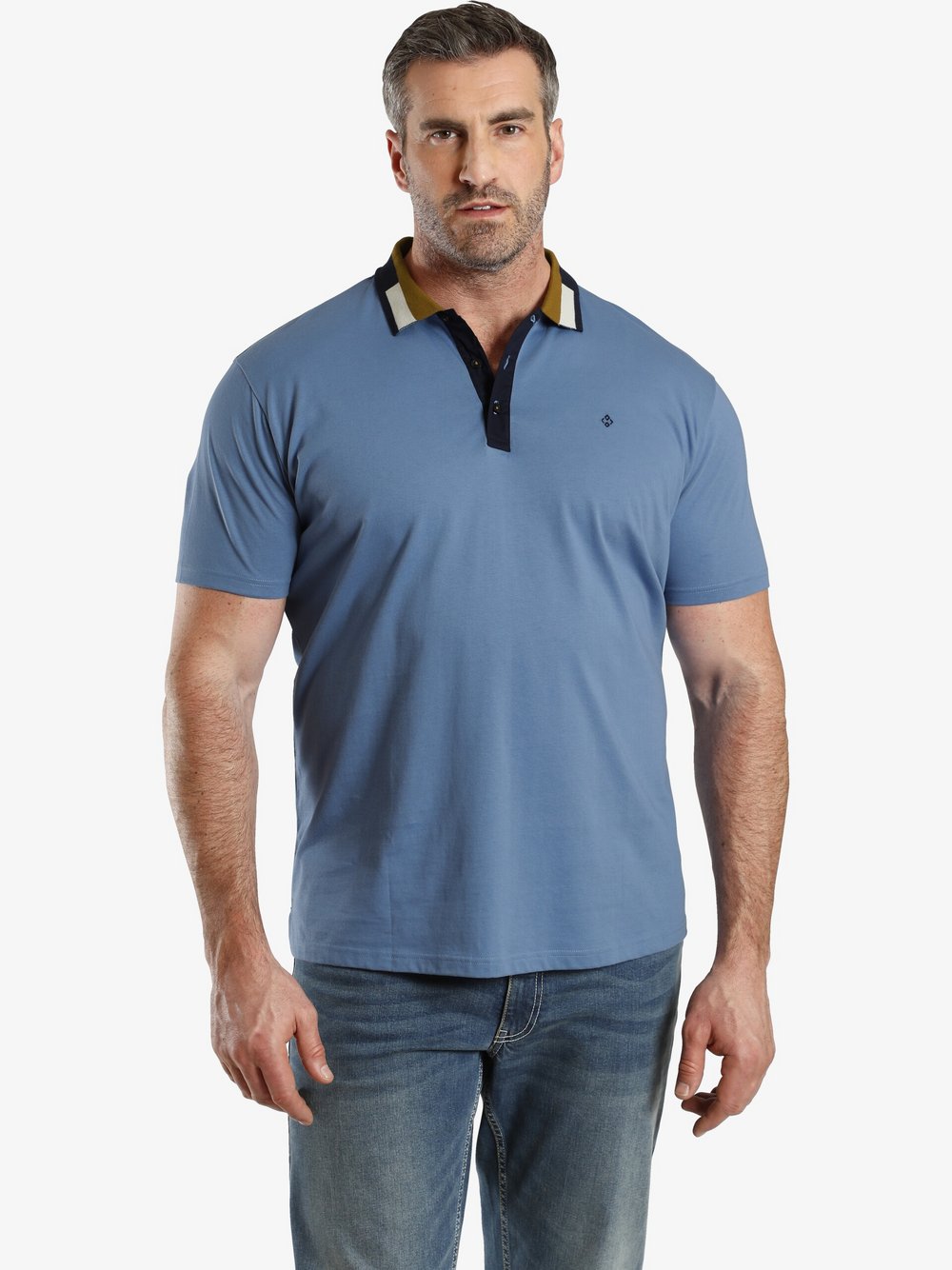 Charles Colby Poloshirt Herren Baumwolle blau, L