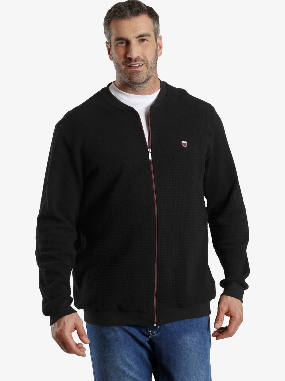 Charles Colby Sweatjacke Herren Baumwolle schwarz, XXXL