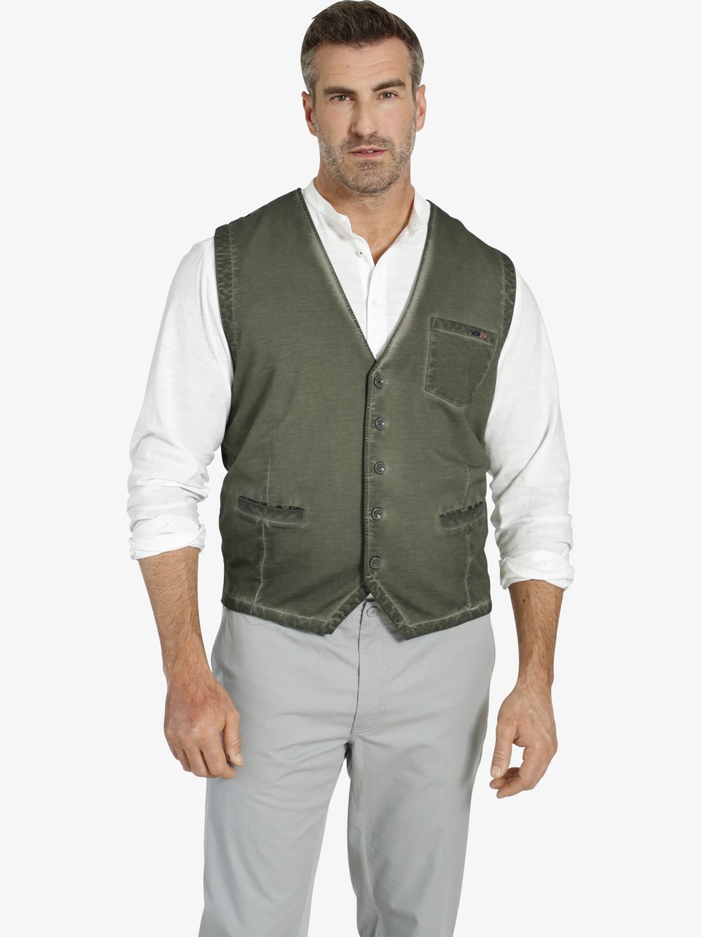 Charles Colby Sweatweste Herren Baumwolle grün, XL