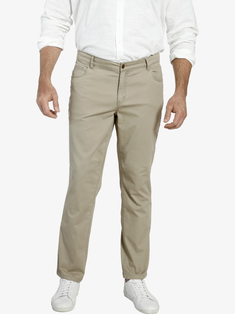 Charles Colby Tiefbundhose Herren Baumwolle beige, 52-32