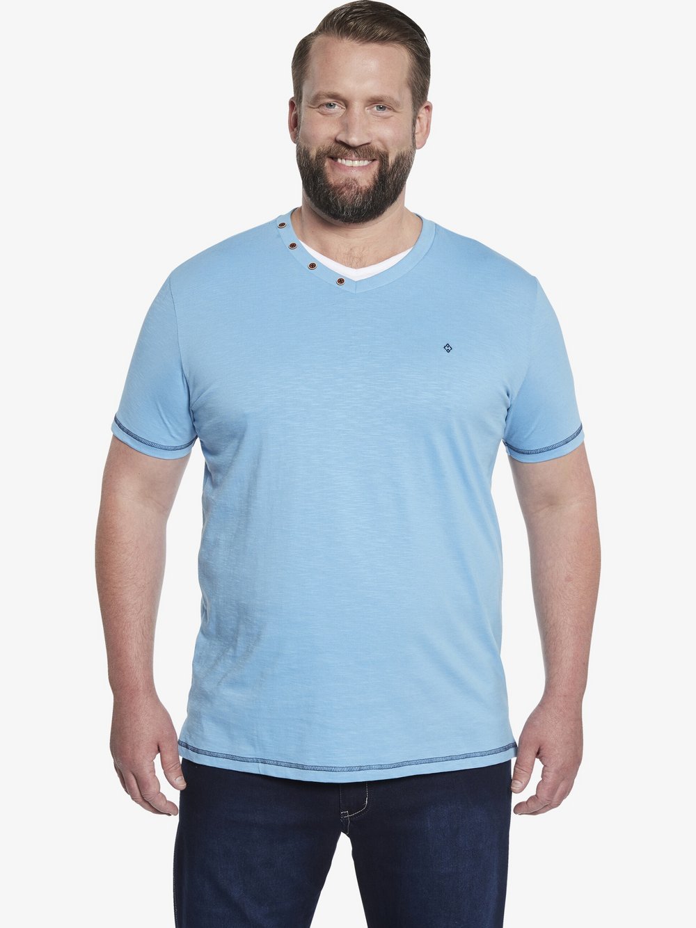 Charles Colby T-Shirt Herren Baumwolle blau, L