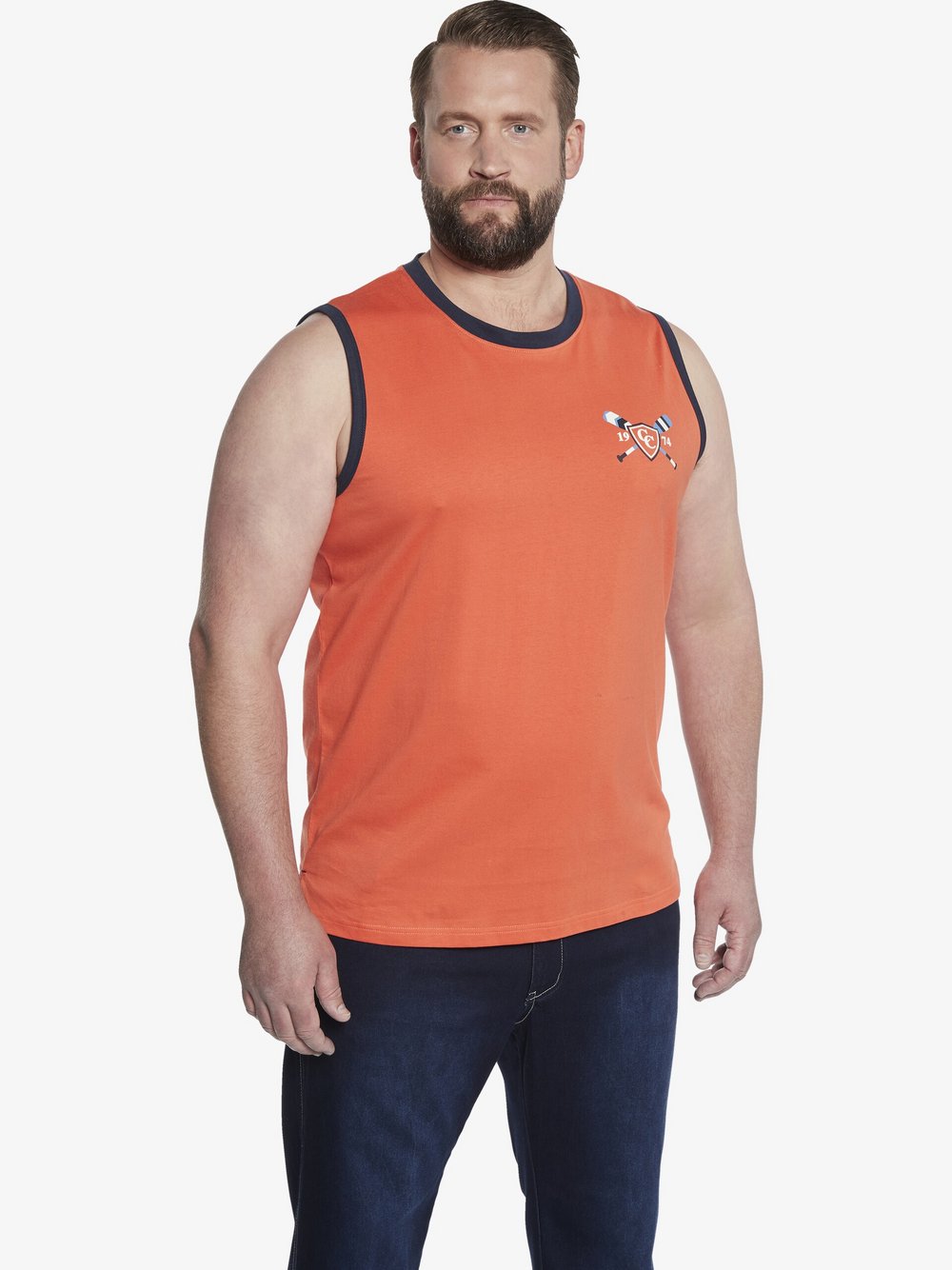 Charles Colby Tanktop Herren Baumwolle orange, XXXL