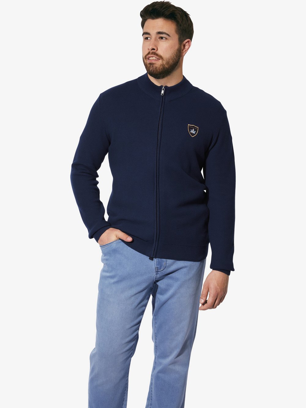 Charles Colby Strickjacke Herren Baumwolle blau, L