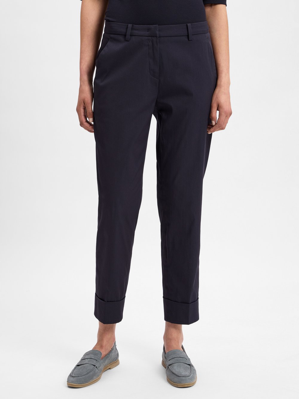 Cambio Stoffhose Damen Baumwolle blau, 32