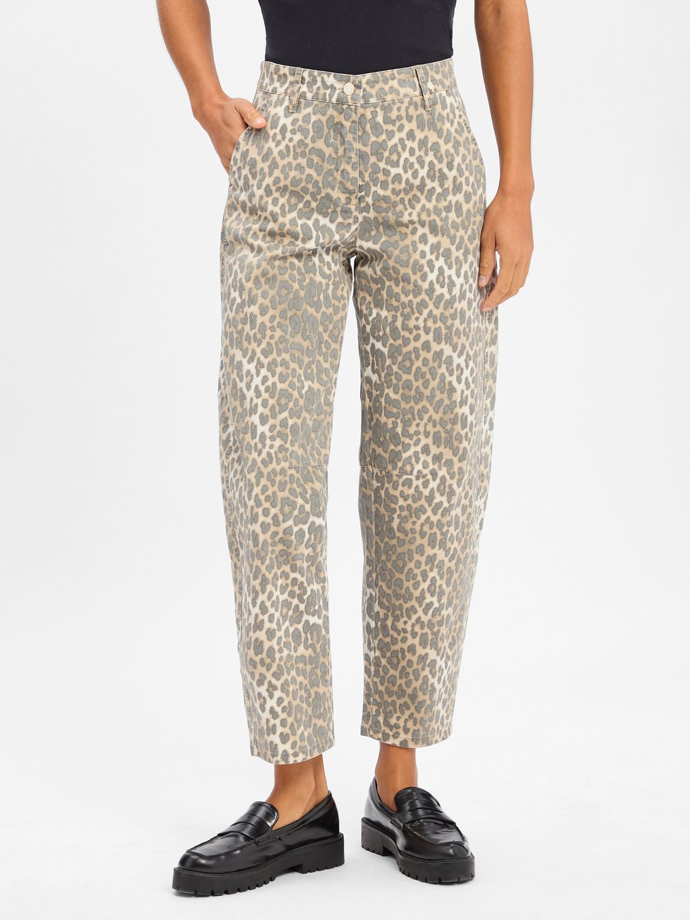 Cambio Stoffhose Damen Baumwolle braun gemustert, 40