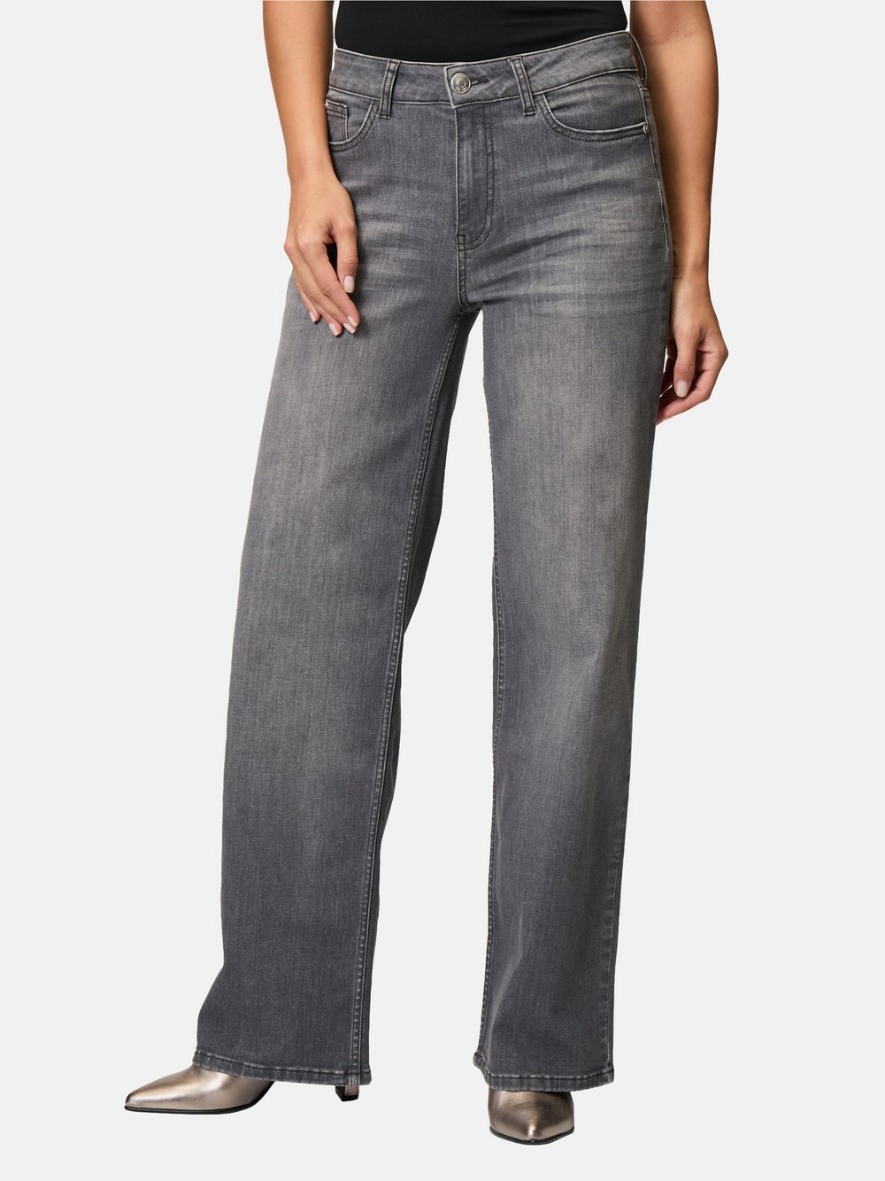 zero Jeans Damen Baumwolle grau, 34