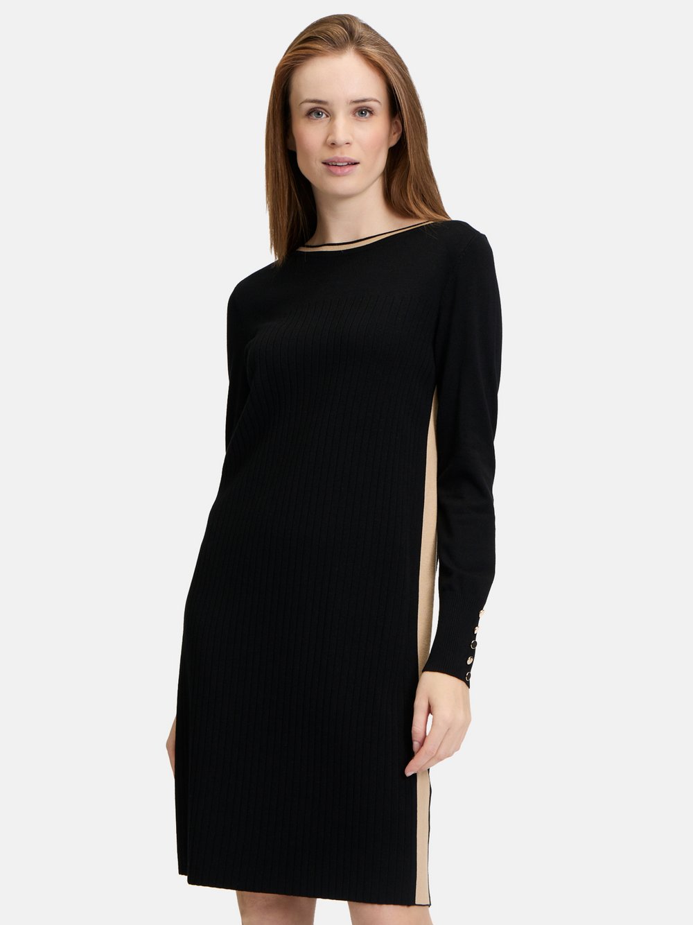 Betty Barclay Strickkleid Damen Viskose schwarz gemustert, 42