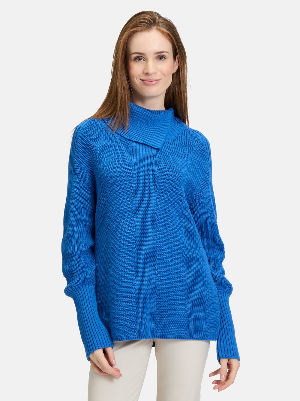 Betty Barclay Grobstrick-Pullover Damen Baumwolle blau, 40