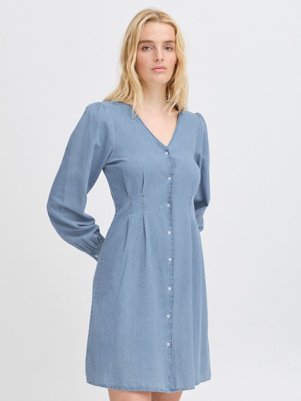 Ichi Jeanskleid Damen Baumwolle blau, 38