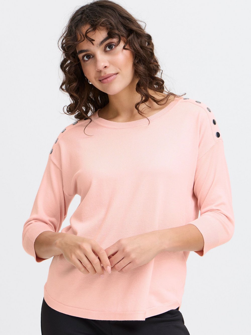 fransa Langarmshirt Damen Viskose rosa, M