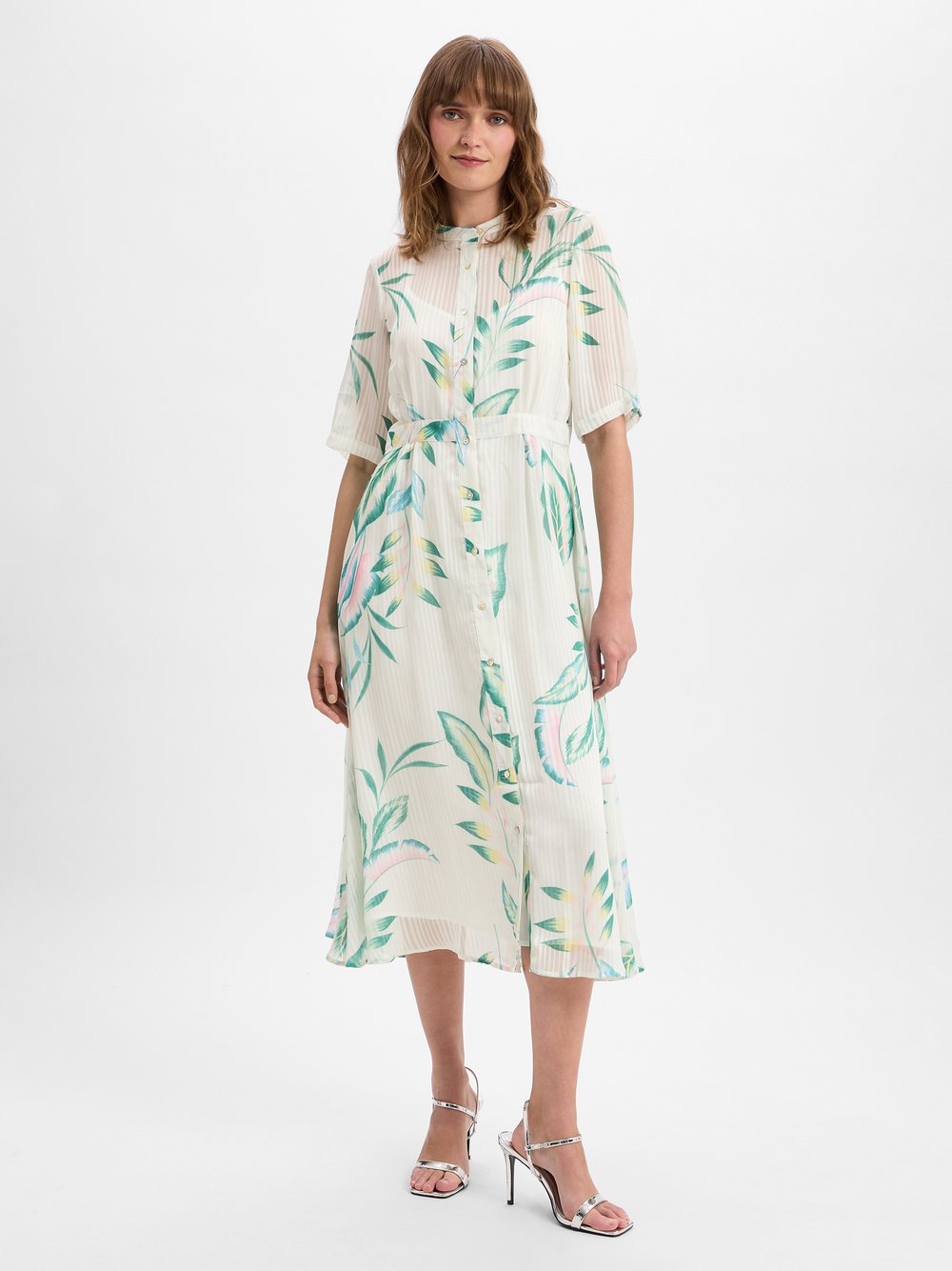 Nümph Sommerkleid Damen gelb gemustert, 42