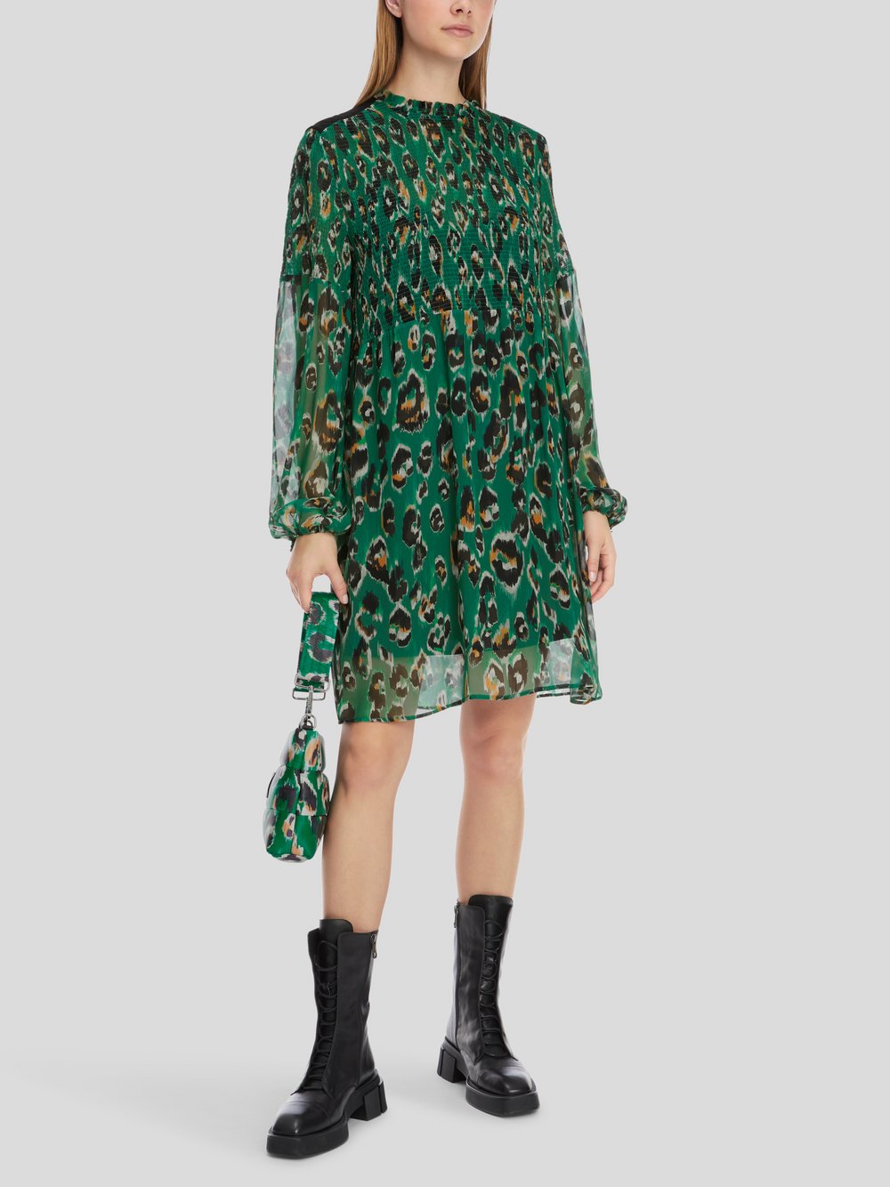 Thumbnail - Marc Cain Kleid Damen Viskose grün gemustert, 38