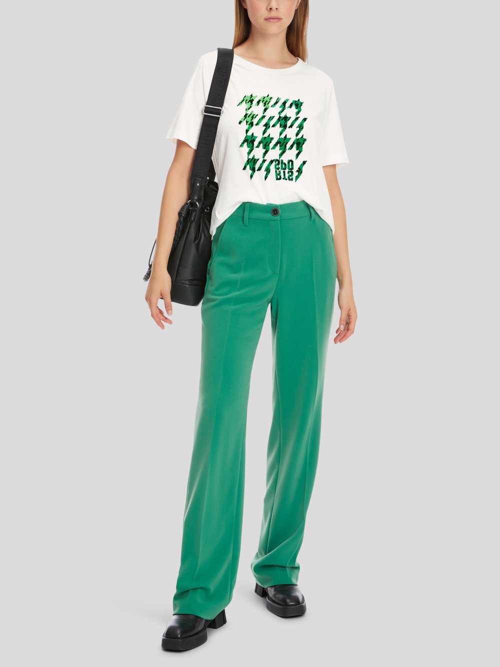 Marc Cain T-Shirt Damen Baumwolle weiß gemustert, 38