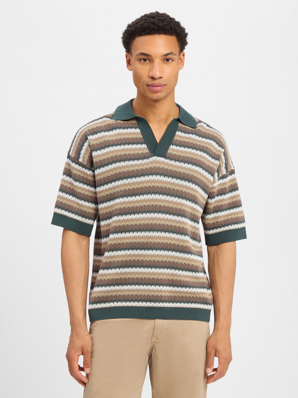 Drykorn Poloshirt Herren Baumwolle mehrfarbig gestreift, L
